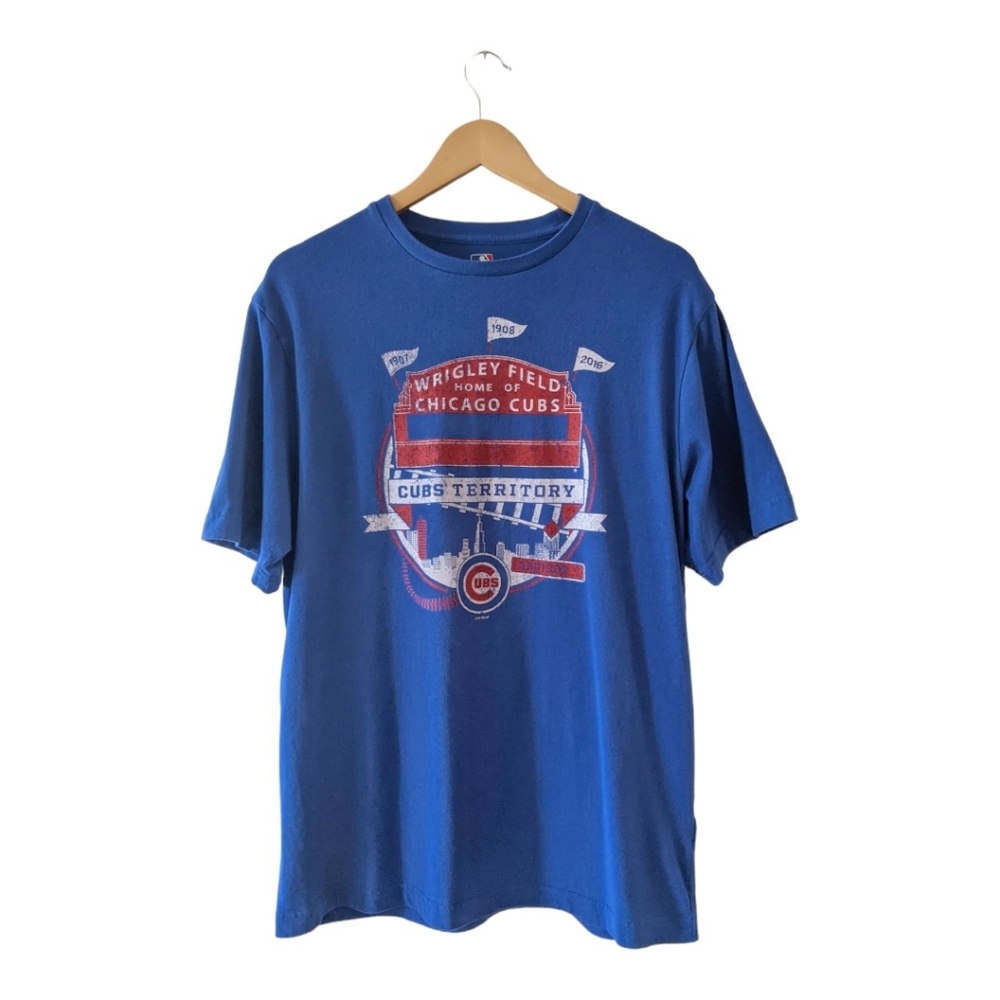 MLB Genuine Merchandise Blue Chicago Cubs Graphic-Print T-Shirt, L